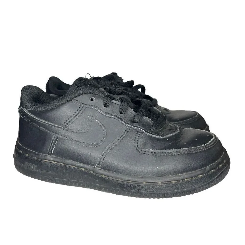 Nike Air Force 1 Triple Black 314194-009 Toddler Shoes Unisex - Size 10C